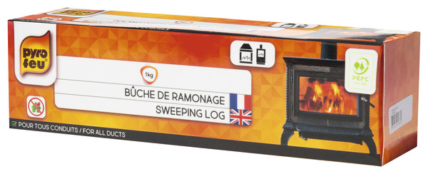 Bûche de ramonage pour tous conduits - 1 kg - Pyrofeu - Brico Dépôt