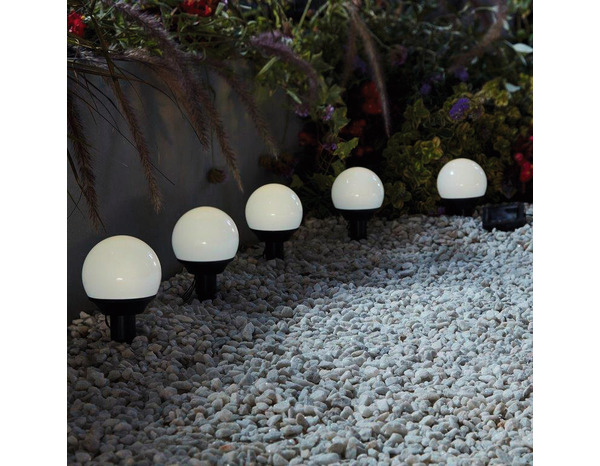 Guirlande solaire 5 têtes à piquer noir Ø 93 x H. 175 mm. L. 200 cm - Brico Dépôt