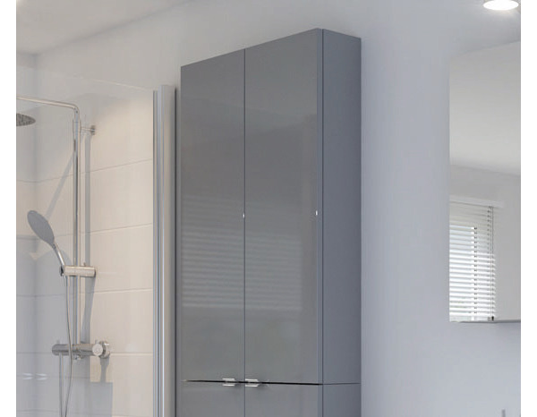 Armoire de salle de bains "Imandra" - Gris - L.60 x H.90 x P.15 cm - GoodHome - Brico Dépôt