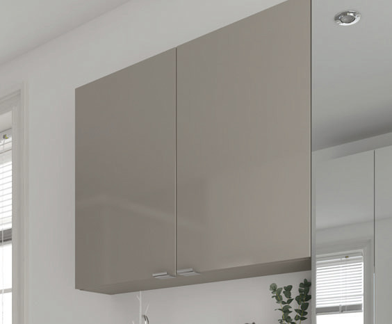 Armoire de salle de bains taupe Imandra L.80 x H.90 x P.15 cm
 - GoodHome - Brico Dépôt