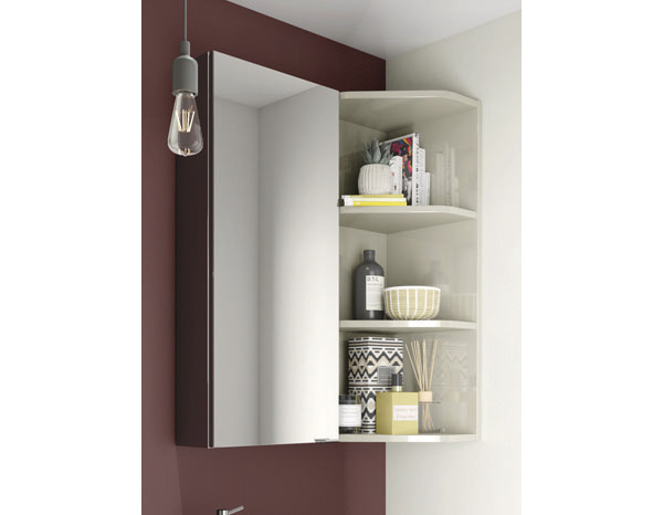 Rangement mural d'angle taupe Imandra L.34 x H.90 x P.36 cm
 - GoodHome - Brico Dépôt
