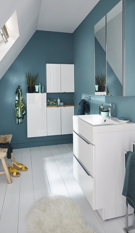 Armoire de salle de bains blanc Imandra L.60 x H.60 x P.15 cm - GoodHome - Brico Dépôt