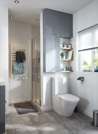 Armoire de salle de bains grise Imandra L.80 x H.60 x P.15 cm
 - GoodHome - Brico Dépôt