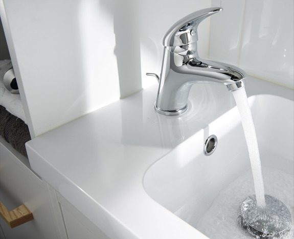 Mitigeur lavabo "Blyth" Ø. 35 mm x H. 13,1 cm - GoodHome - Brico Dépôt