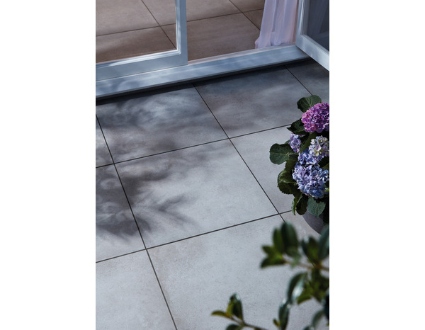 Carrelage de sol extérieur "Kontainer" gris - l. 60 x L. 60 cm - GoodHome - Brico Dépôt