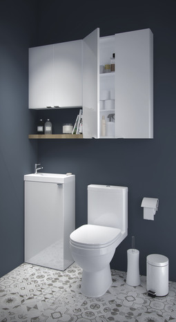 Armoire de salle de bains "Imandra" Blanc - L.60 x H.90 x P.15 cm - GoodHome - Brico Dépôt