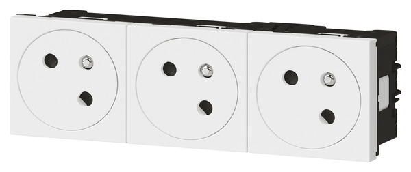 Bloc triple prises avec terre surface double inclinées 45° "Mosaic" blanc - Legrand - Brico Dépôt