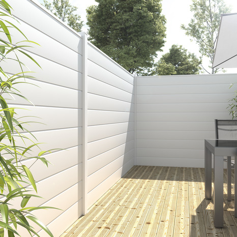 Lame de clôture PVC blanc - L. 1,80 m x l. 20 cm x Ép. 30 mm - Brico Dépôt
