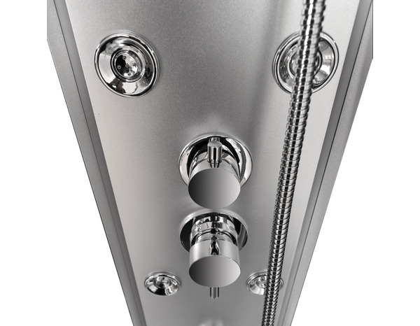 Cabine de douche hydromassante "Onega" - Gris - L. 80 x l. 120 x H. 225 cm - GoodHome - Brico Dépôt