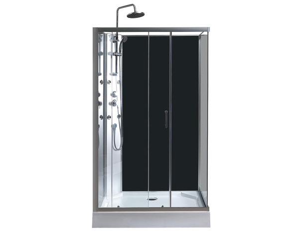 Cabine de douche hydromassante "Onega" - Gris - L. 80 x l. 120 x H. 225 cm - GoodHome - Brico Dépôt