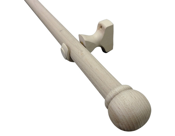 Kit barre à rideau 150 cm en hêtre brut - Brico Dépôt