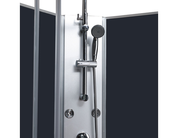 Cabine de douche hydromassante "Onega" - Gris - L. 80 x l. 120 x H. 225 cm - GoodHome - Brico Dépôt