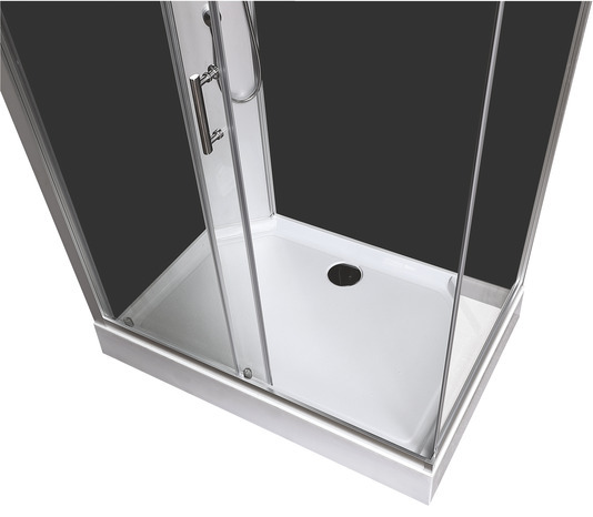 Cabine de douche hydromassante "Onega" - Gris - L. 80 x l. 120 x H. 225 cm - GoodHome - Brico Dépôt