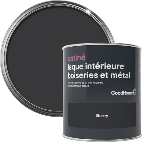 Peinture boiseries et métal intérieure Satin Noir Liberty 0.75 L - GoodHome - Brico Dépôt