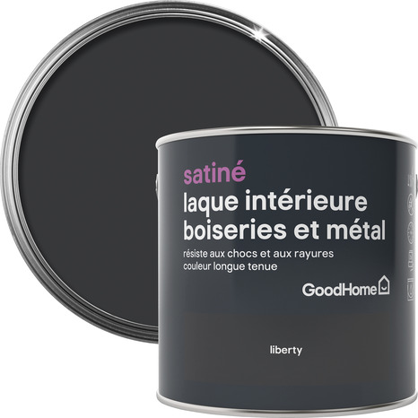 Peinture boiseries et métal intérieure Satin Noir Liberty 2.5 L - GoodHome - Brico Dépôt
