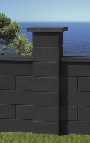 Pilier lisse décoratif en béton anthracite - 30X30 cm H. 17,1 cm - Brico Dépôt