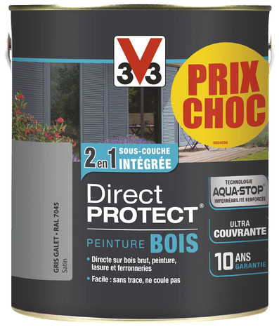 Peinture bois extérieure 2,5 L - Galet - V33 - Brico Dépôt