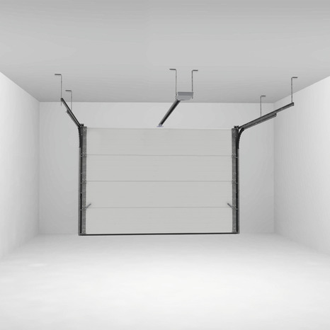 Porte de garage sectionnelle motorisée H. 200 cm l. 300 cm blanche - GoodHome - Brico Dépôt