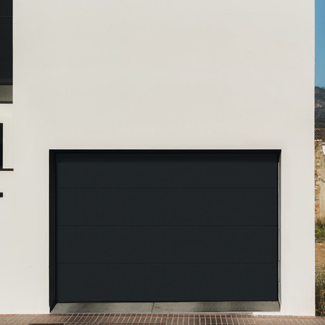 Porte de garage sectionnelle motorisée H. 200 cm l. 300 cm grise - GoodHome - Brico Dépôt