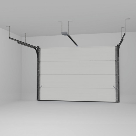 Porte de garage sectionnelle motorisée H. 200 cm l. 300 cm grise - GoodHome - Brico Dépôt
