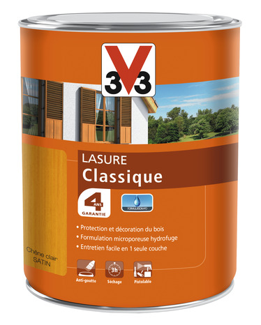 Lasure classique ton chêne clair 1 L - V33 - Brico Dépôt