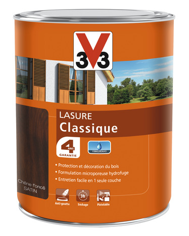 Lasure classique ton chêne foncé 1 L - V33 - Brico Dépôt