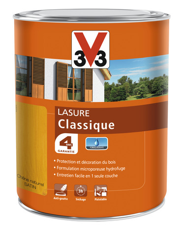 Lasure classique chêne naturel satin 1 L - V33 - Brico Dépôt
