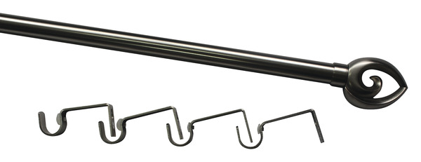 Kit barre à rideau extensible "Athens" vulc 120/210 cm - GoodHome - Brico Dépôt