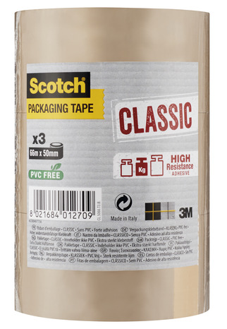 Lot de 3 rouleaux adhésifs emballage Scotch - 66 m x 50 mm - Brico Dépôt