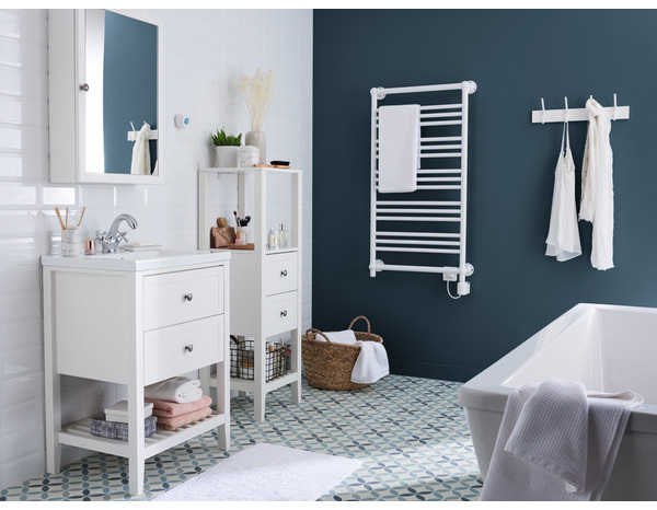 Armoire de salle de bain avec miroir "Perma" - blanc - L.50 x H.70 x P.15 cm - GoodHome - Brico Dépôt