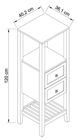 Demi-colonne de salle de bains blanc "Perma" L.40,2 x H.120 x P.36,1 cm - GoodHome - Brico Dépôt