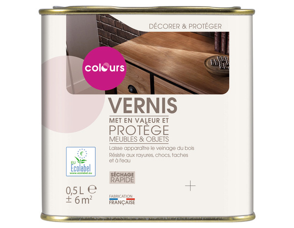 Vernis ton chêne clair satin 0,5 L - Colours - Brico Dépôt