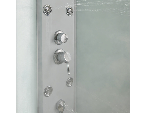 Cabine de douche hydromassante "Onega" - Blanc - L. 85 x l. 85 x H. 225 cm - GoodHome - Brico Dépôt