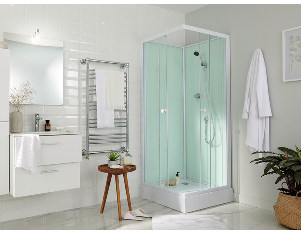 Cabine de douche "Arkell" blanc - L. 80 x l. 80 x H. 200 cm - Brico Dépôt