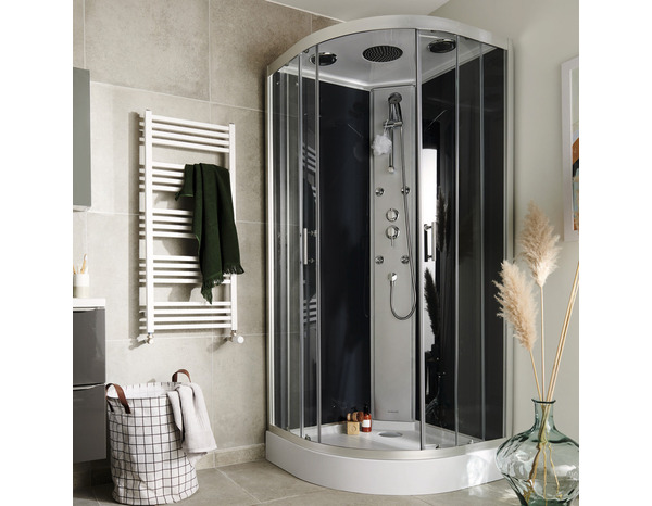 Cabine de douche hydromassante "Onega" 90 x 90 - GoodHome - Brico Dépôt