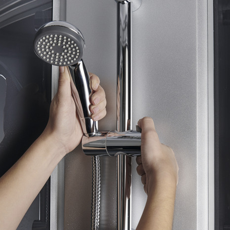 Cabine de douche hydromassante "Onega" - Gris - L. 85 x l. 85 x H. 225 cm - GoodHome - Brico Dépôt