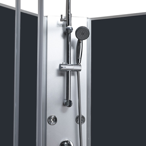 Cabine de douche hydromassante "Onega" - Gris - L. 85 x l. 85 x H. 225 cm - GoodHome - Brico Dépôt