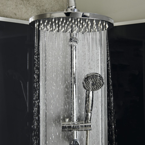 Cabine de douche hydromassante "Onega" - Gris - L. 85 x l. 85 x H. 225 cm - GoodHome - Brico Dépôt