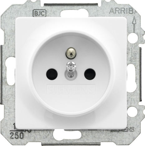 Prise avec terre "Delta Mega" blanc - Siemens - Brico Dépôt