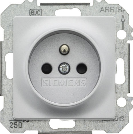 Prise avec terre "Delta Mega" aluminium - Siemens - Brico Dépôt