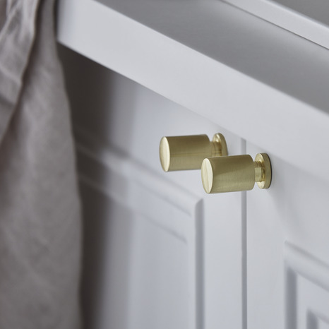 Lot de 2 poignées boutons effet laiton brossé "Saffron" L 1,2 cm - GoodHome - Brico Dépôt