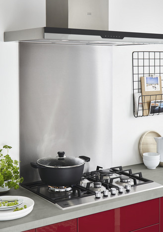 Fond de hotte "Kasei" gris - l.60 x H.80 cm ep 10 mm - GoodHome - Brico Dépôt