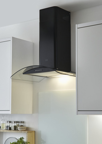 Fond de hotte en verre "Nashi" - Blanc l. 60 cm x H. 80 cm x Ép. 5 mm - GoodHome - Brico Dépôt