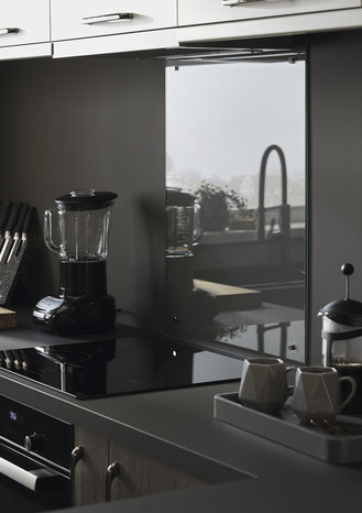 Fond de hotte en verre "Nashi" - Blanc l. 60 cm x H. 80 cm x Ép. 5 mm - GoodHome - Brico Dépôt