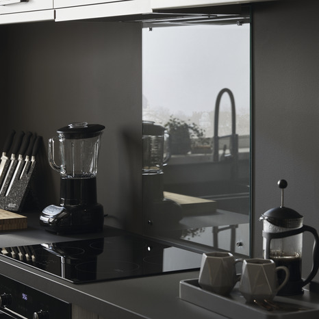 Fond de hotte en verre "Nashi" - Blanc l. 60 cm x H. 80 cm x Ép. 5 mm - GoodHome - Brico Dépôt