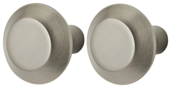 Lot de 2 poignées boutons effet nickel argenté "Nutmeg" L 3,2 cm - GoodHome - Brico Dépôt
