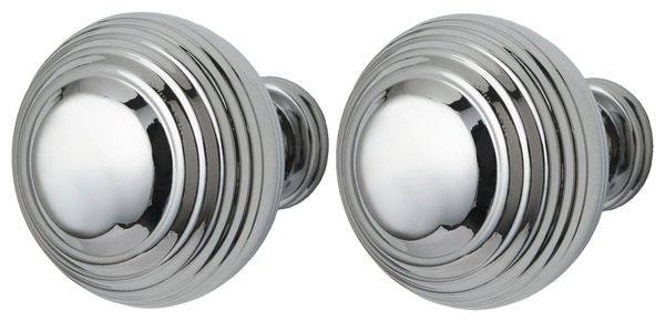 Lot de 2 poignées boutons effet chromé argent poli "Garni" L 3,2 cm  - GoodHome - Brico Dépôt