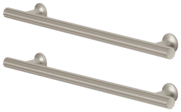 Lot de 2 poignées effet nickel argent brossé "Sumac" L 24,2 cm - GoodHome - Brico Dépôt