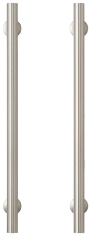 Lot de 2 poignées effet nickel argent brossé "Sumac" L 24,2 cm - GoodHome - Brico Dépôt
