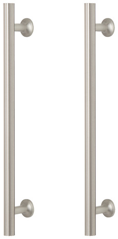 Lot de 2 poignées effet nickel argent brossé "Sumac" L 24,2 cm - GoodHome - Brico Dépôt